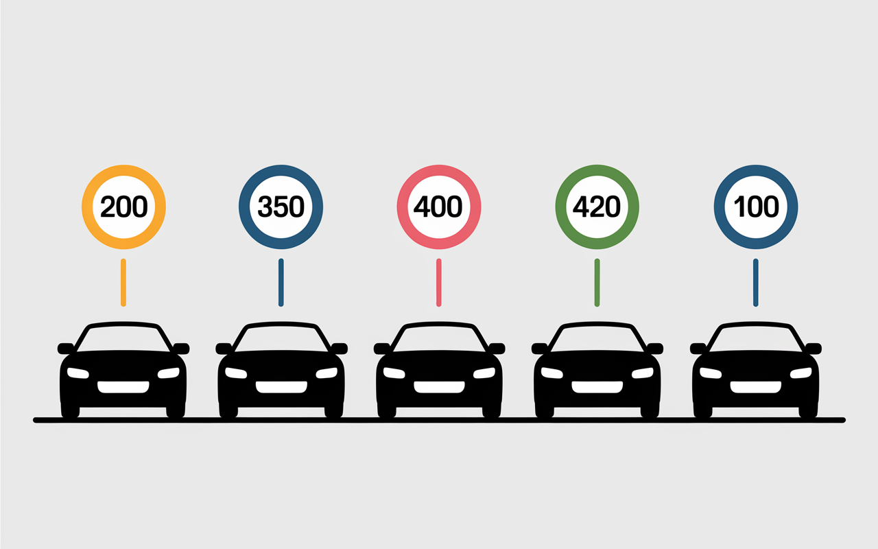 Prix d'un leasing voiture, chiffres loyers et silhouettes