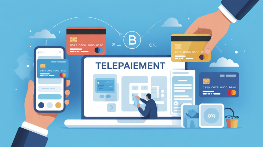 Interface telepaiement sur ordinateur et mobile