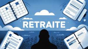 Astuce partir en retraite plus tôt illustration agenda stylisé