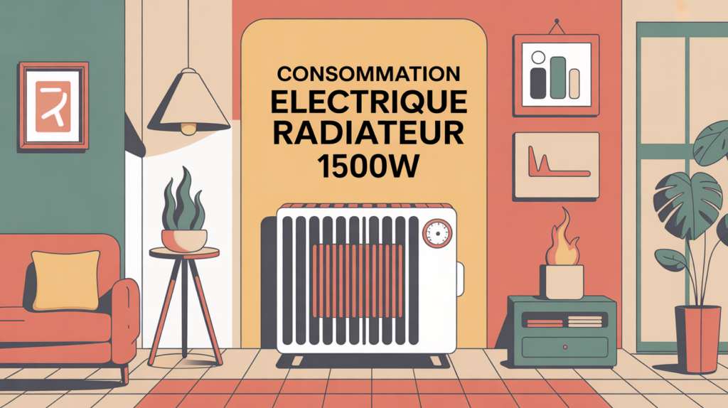 consommation radiateur électrique 1500 watts illustration