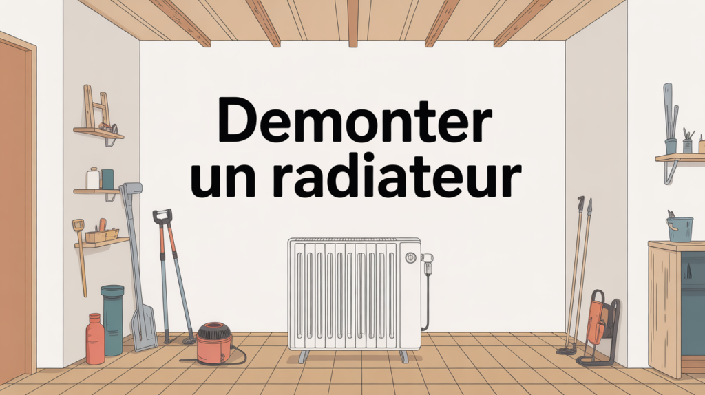 atelier domestique radiateur au sol outils autour