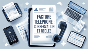 illustration conservation facture téléphone papiers smartphone ordinateur