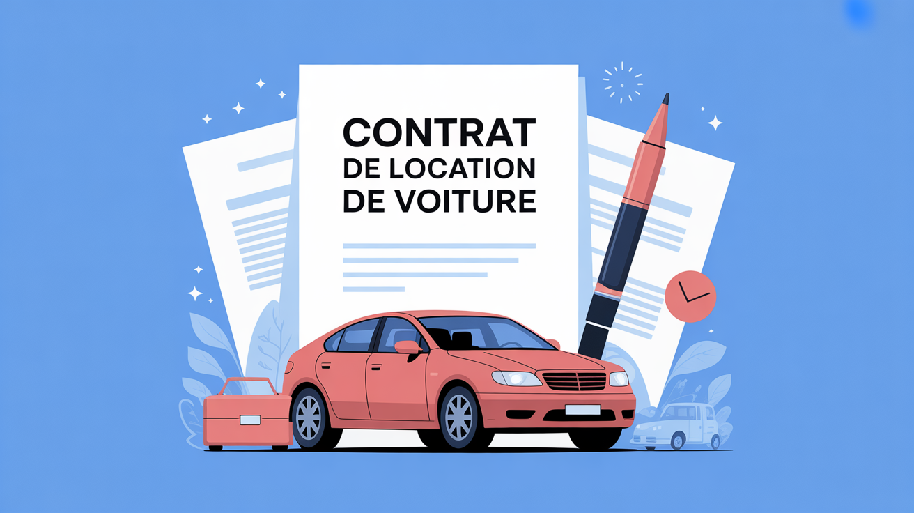 contrat de location de voiture illustration stylisee