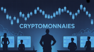 Cours des crypto graphique moderne fond bleu