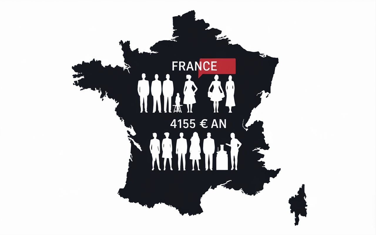 Carte France silhouettes montants epargne moyenne en France