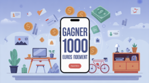 Gagner 1000 euros rapidement illustration table objets à vendre