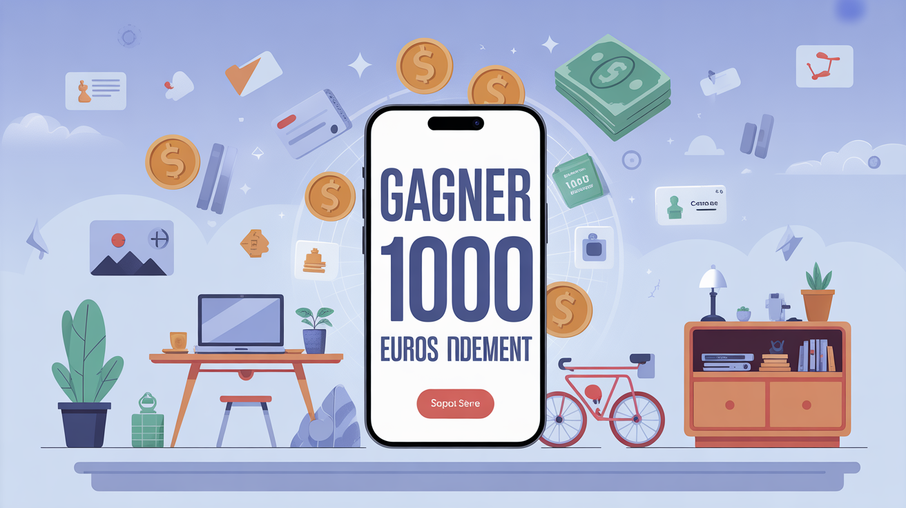 Gagner 1000 euros rapidement illustration table objets à vendre