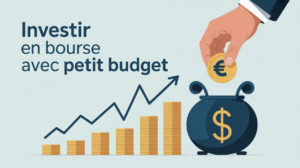 illustration investir en bourse petit budget minimaliste