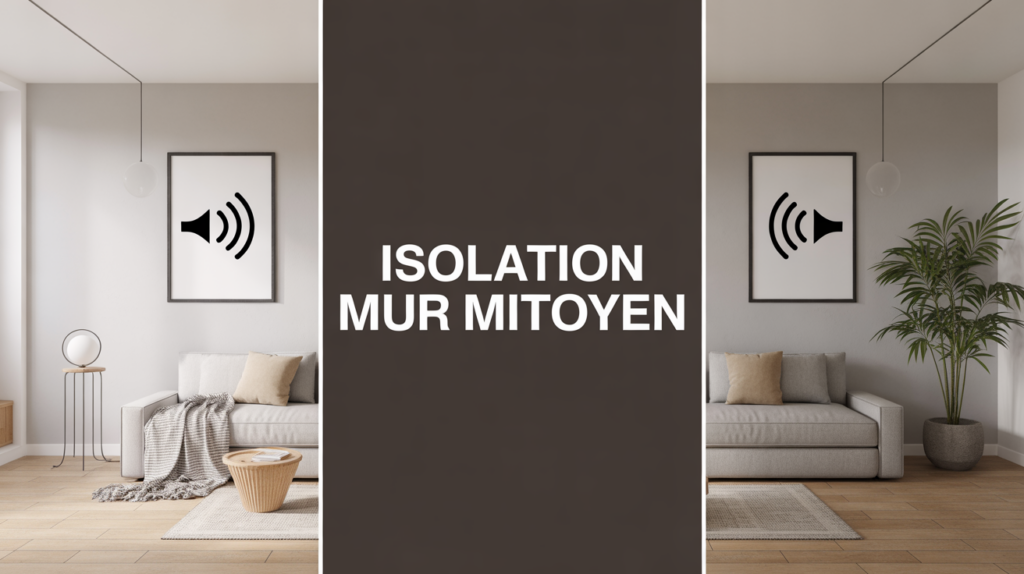 Isoler phoniquement un mur mitoyen illustration graphique