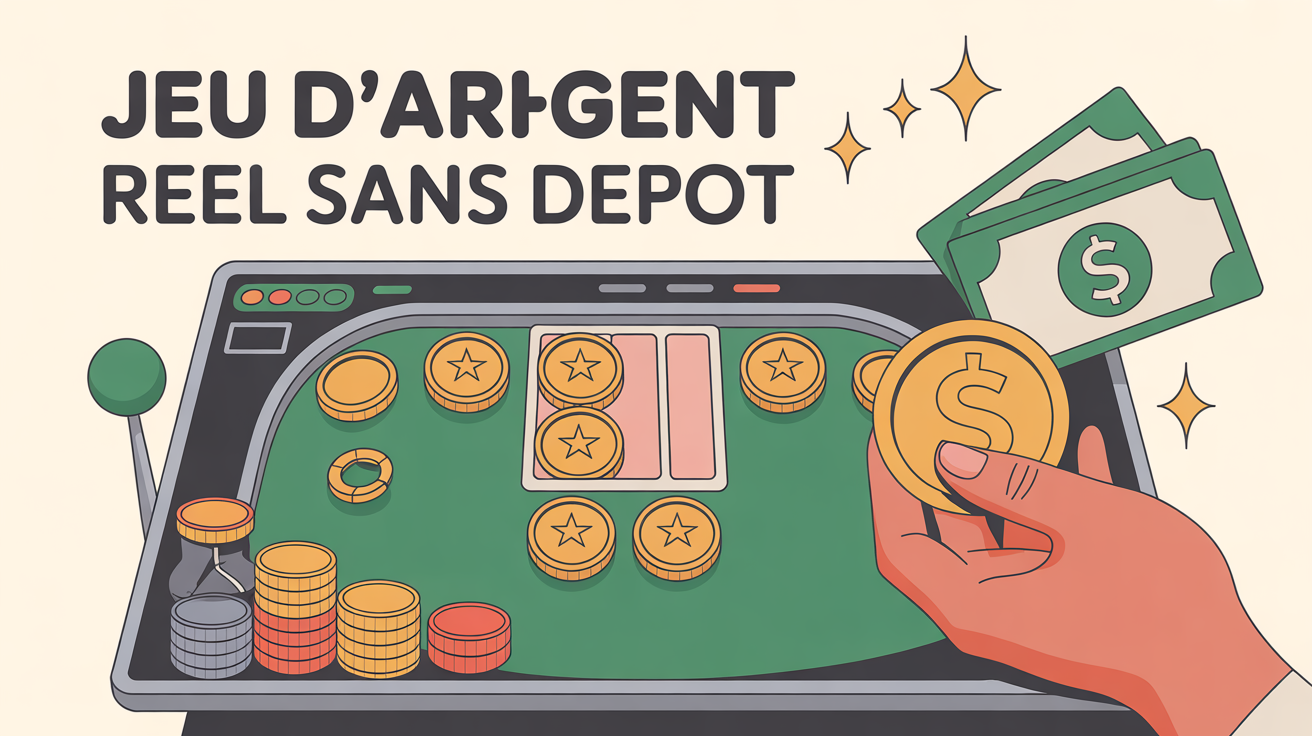 Illustration jeux d'argent reel sans depot avec bonus