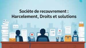 societe de recouvrement harcelement bureau stylise