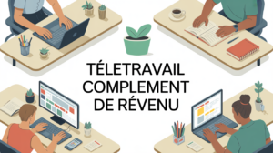 Bureau moderne télétravail pour arrondir ses fins de mois