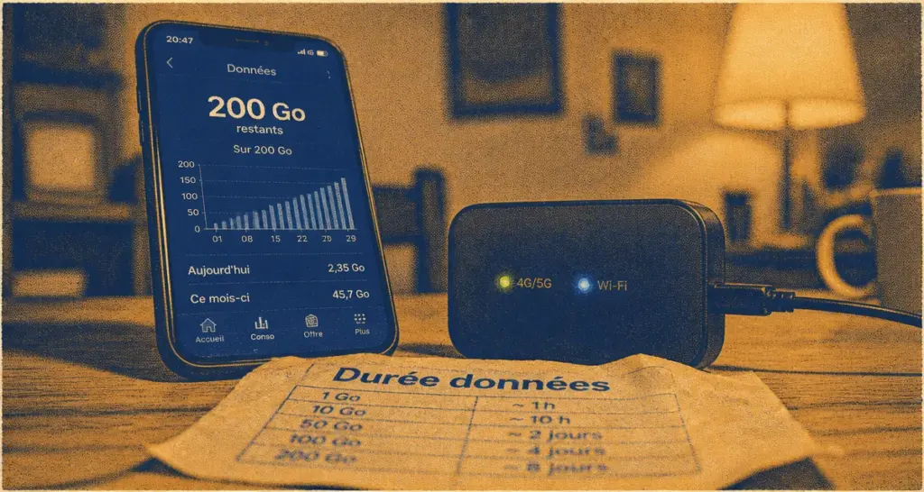 200 go internet combien de temps : durée des données et consommation