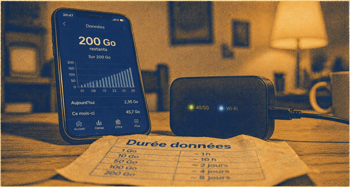 200 go internet combien de temps : durée des données et consommation