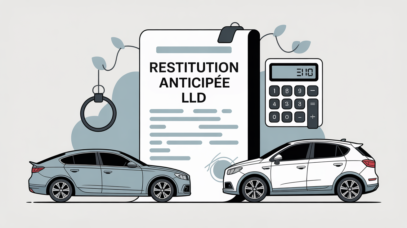illustration calcul restitution anticipée lld contrat voiture cle