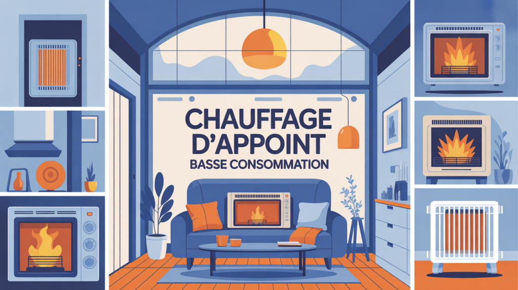 Chauffage d'appoint basse consommation visible dans une maison moderne en hiver