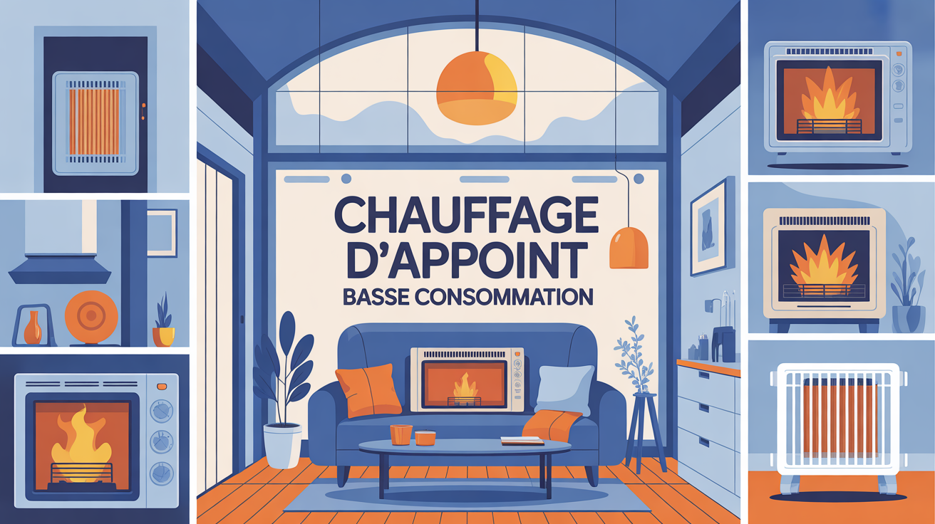 Chauffage d'appoint basse consommation visible dans une maison moderne en hiver