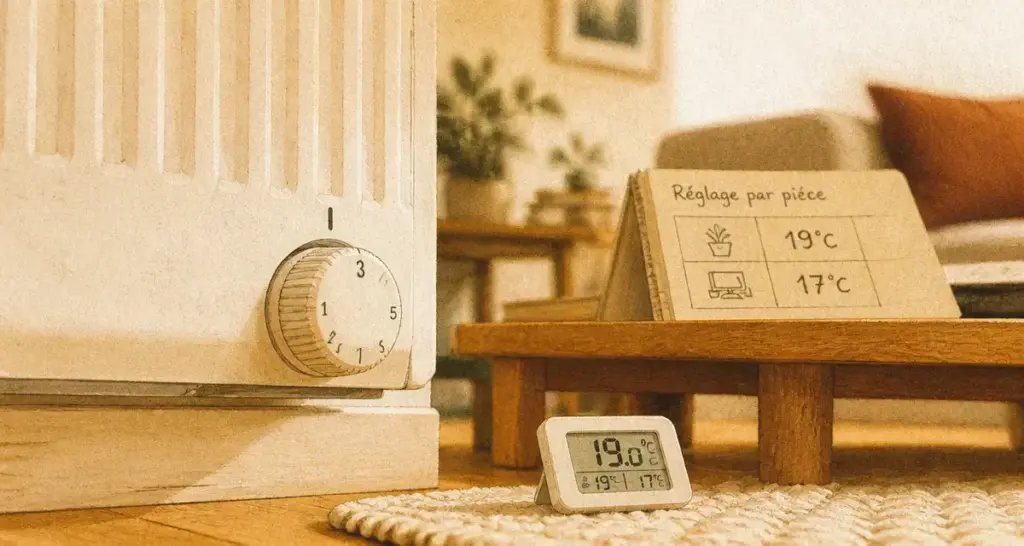 Comment régler un radiateur électrique : 19°C au salon