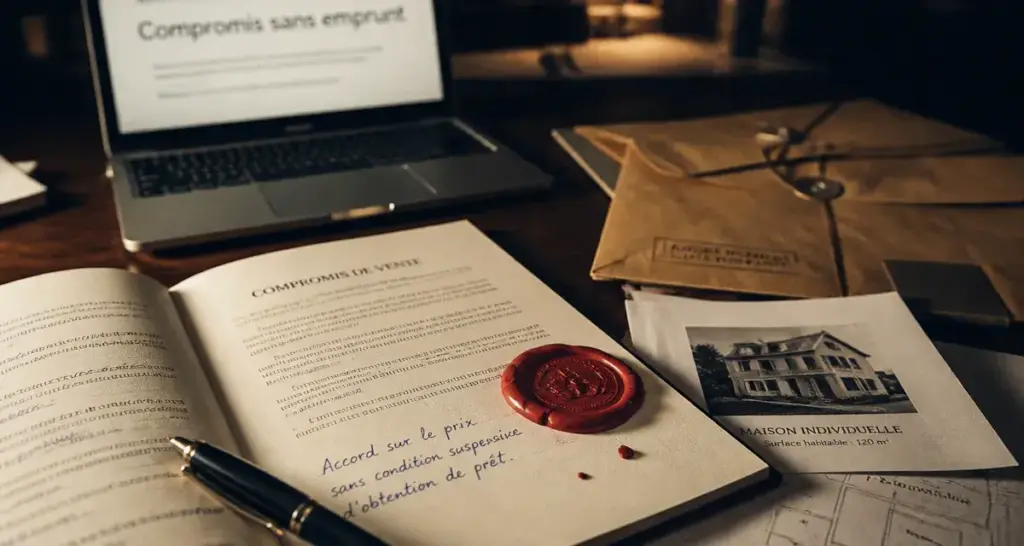 Compromis de vente sans emprunt : mention manuscrite chez le notaire