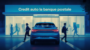 credit auto la poste agence illustration