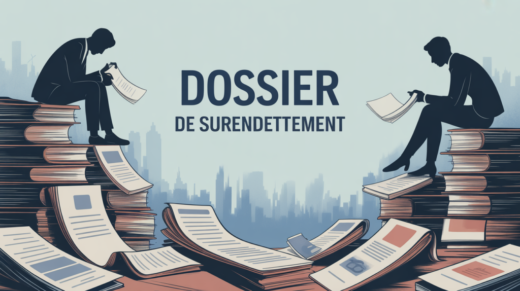 pile de documents dossier de surendettement refusé pour mauvaise foi illustrée