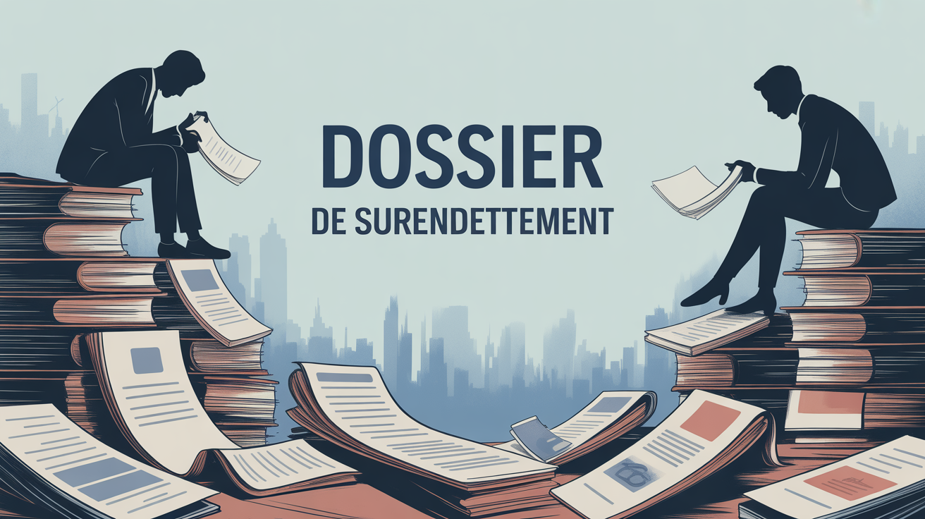 pile de documents dossier de surendettement refusé pour mauvaise foi illustrée