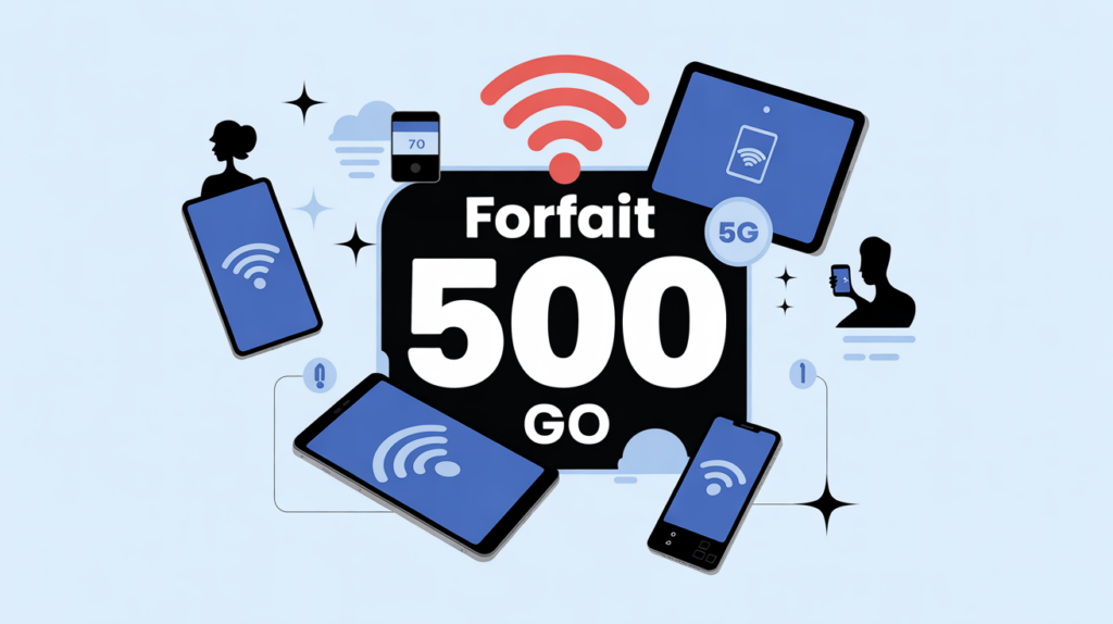 illustration forfait 500 go smartphones tablettes data