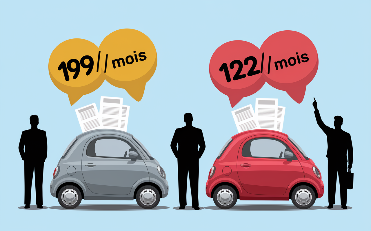 différents profils autour voiture sans permis et montant mensuel