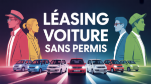 scène urbaine avec voitures sans permis et différents conducteurs