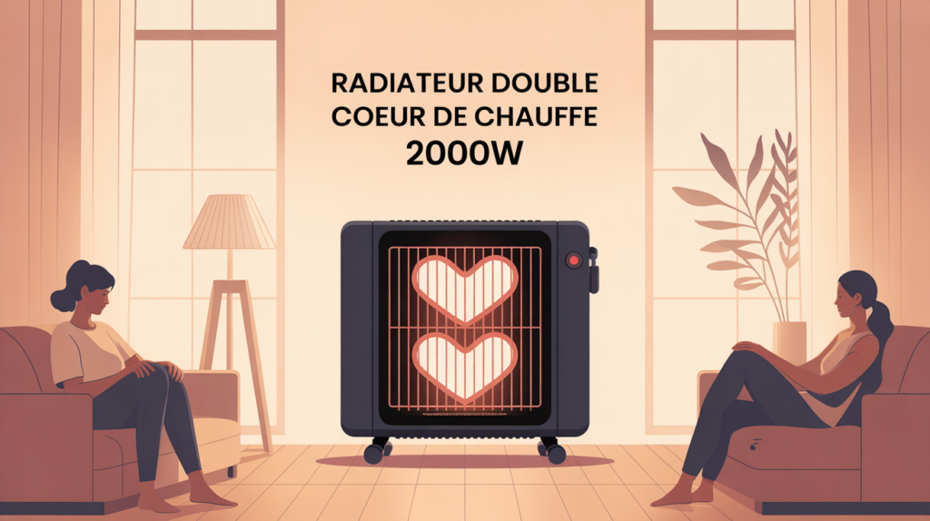 radiateur double coeur de chauffe 2000w moderne intérieur chaleureux