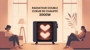 radiateur double coeur de chauffe 2000w moderne intérieur chaleureux