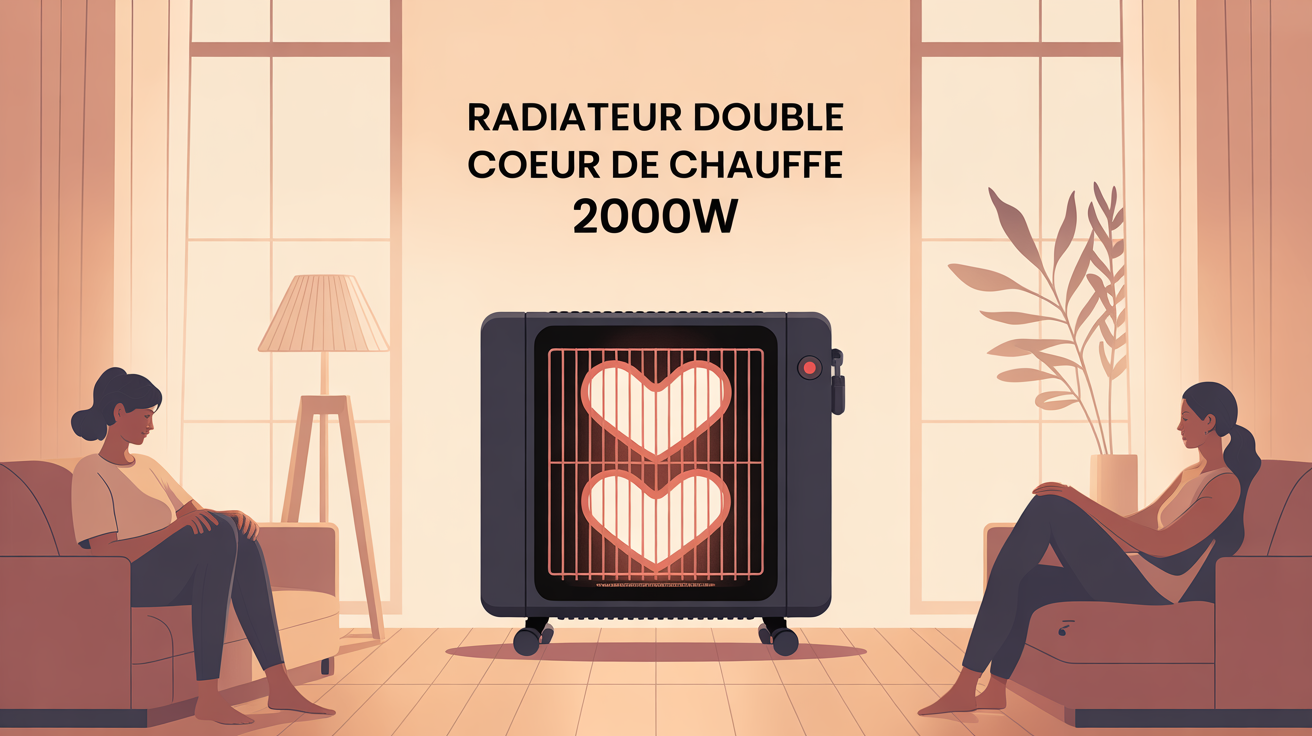 radiateur double coeur de chauffe 2000w moderne intérieur chaleureux