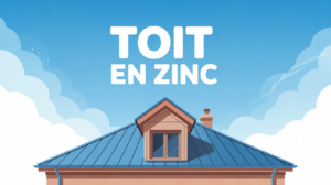 toit en zinc stylise ciel bleu