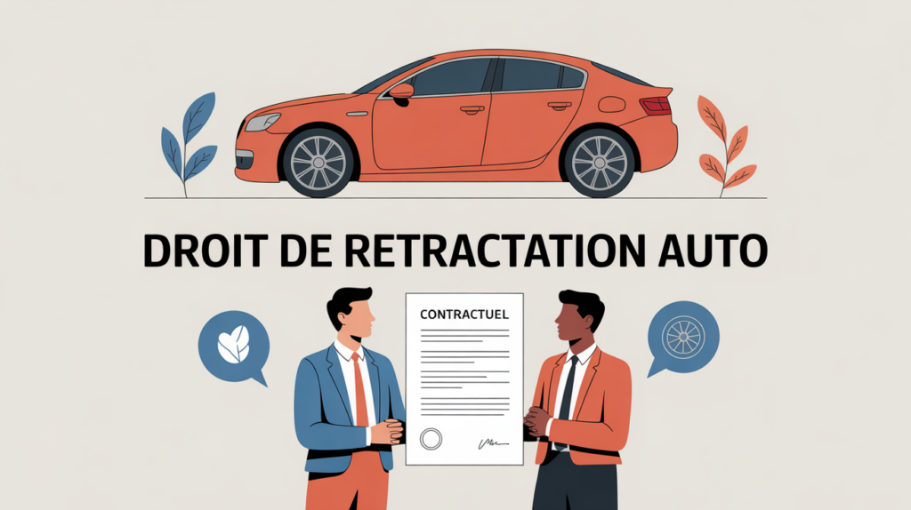 retractation achat vehicule illustration voiture et contrat
