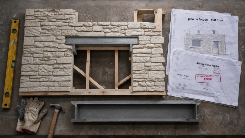 Agrandir fenetre : maquette et plans pour déclaration préalable