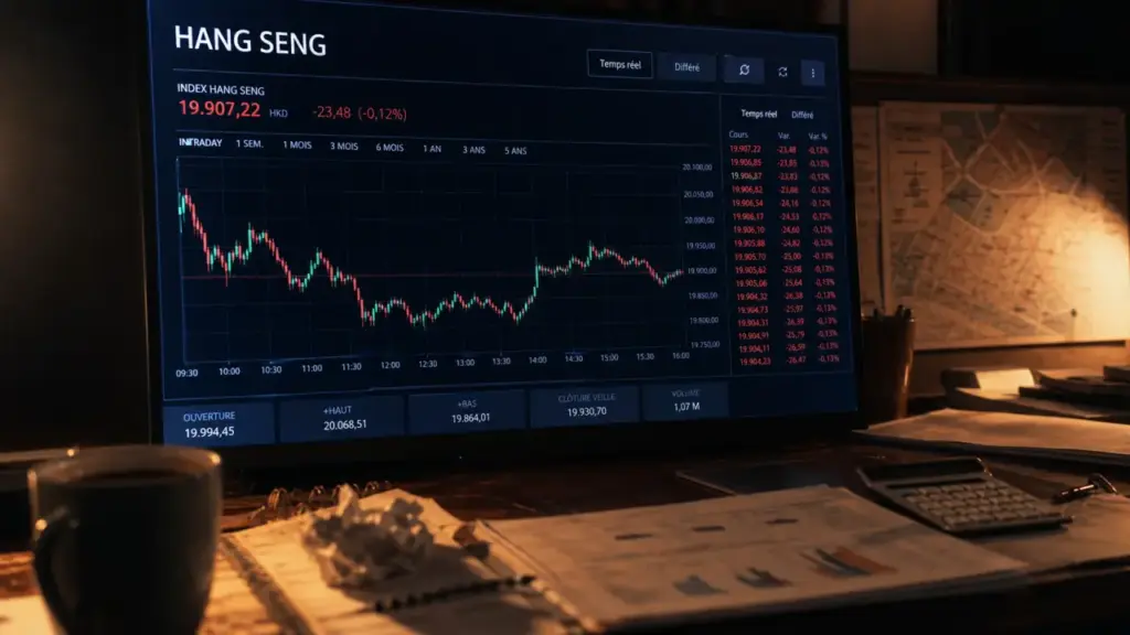 bourse hong kong direct : écran Hang Seng temps réel et différé