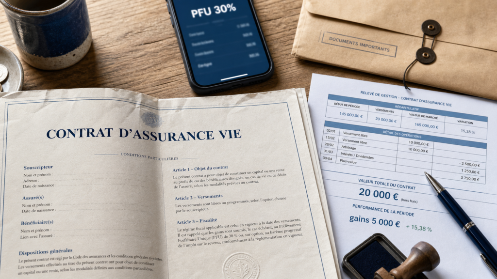 Flat taxe assurance vie : 30% avant 8 ans, 7,5% après sous conditions