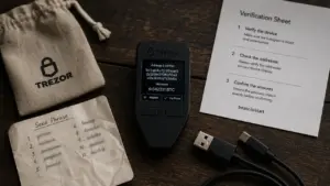 Hardware wallet hors ligne : seed phrase et adresse à vérifier