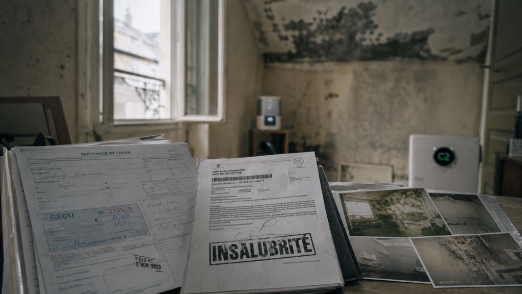 Logement insalubre et remboursement loyer, dossier et preuves d’humidité