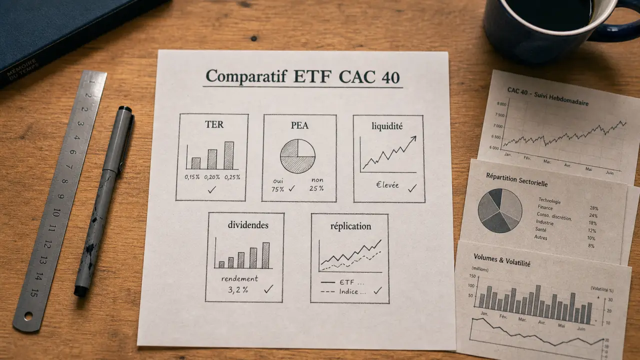 Meilleur etf cac 40 : frais bas et PEA, réplication maîtrisée