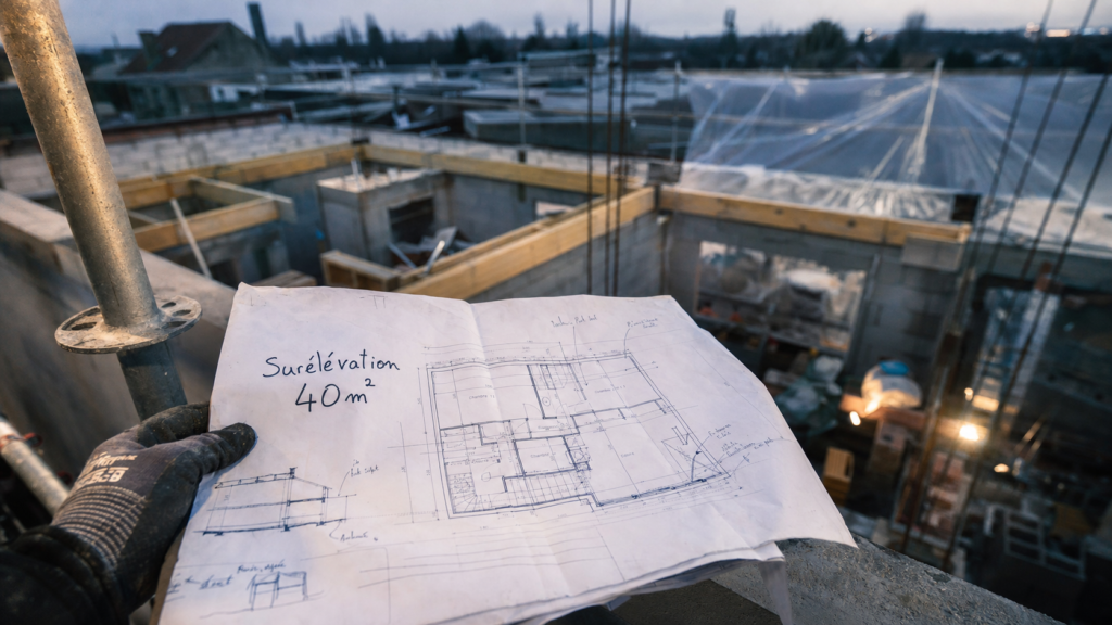 Prix surélévation maison 40m2, chantier de surélévation