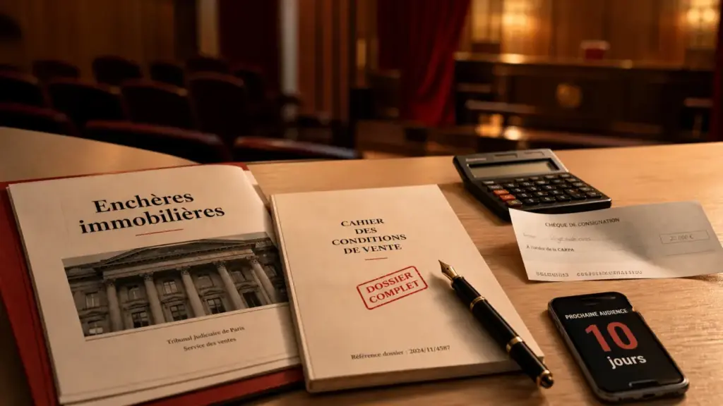 Acheter aux encheres immobilieres : dossier enchères, surenchère 10 jours