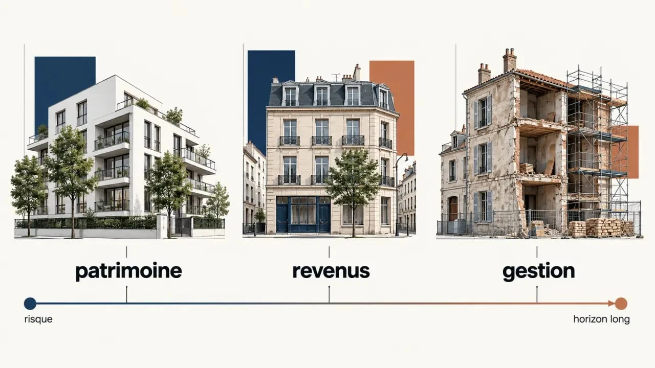 Stratégie investissement immobilier : arbitrage entre patrimoine, rendement, risque et gestion