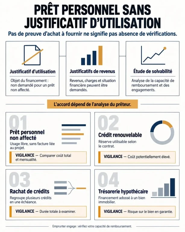 Infographie sur Soccapi Finance et le prêt personnel sans justificatif d'utilisation
