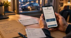 pret auto pour etudiant : simulateur de mensualité sur smartphone